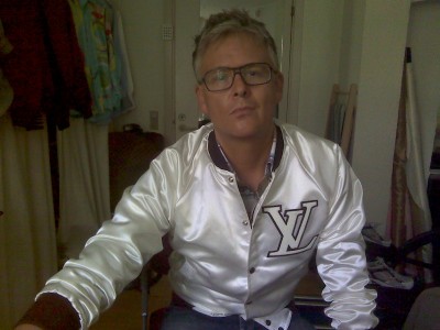 Me in a Louis Vuitton satin baseball jacket