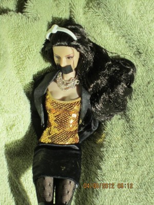 Dried cum satins on her cute outfit