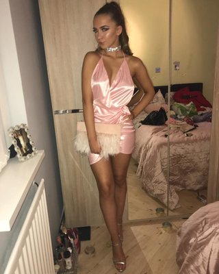 Pink satin liquid acetate on plastic slut