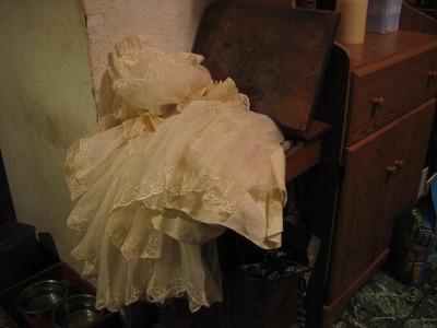 A messy end to a beautiful dress