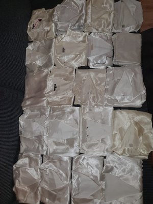 White/cream silky satin pyjamas