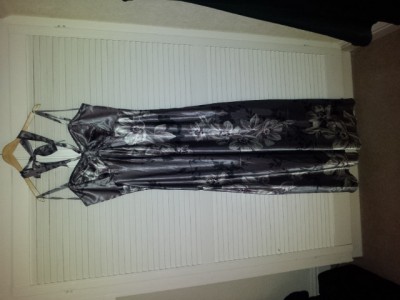 Long Tall Sally Satin Painted Flower Maxi Dress Very Hot Looking And Sexy,