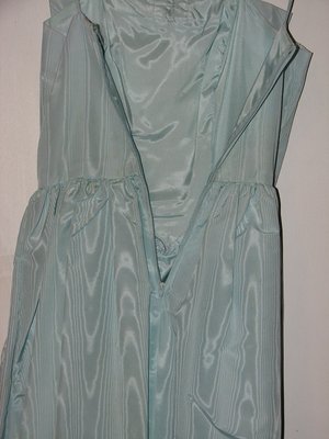 Seafoam green taffeta unzipped