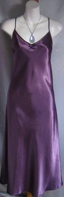 Long Deep Purple Satin Chemise