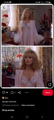 Morgan Fairchild, Which film does she wear that outfit in?