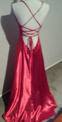 Red Satin Dress Back.JPG