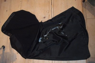 Cum on her tight black office pencil skirt lining